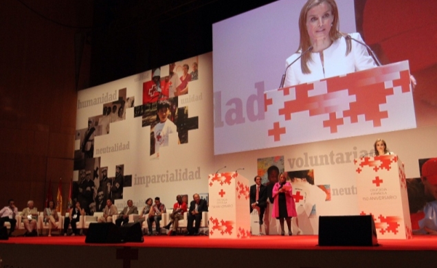 Su Majestad la Reina durante sus palabras en el acto conmemorativo del 150º aniversario de Cruz Roja Española